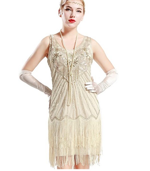 Elegant 1920 à clapet Charleston Gatsby Perles Hemline Robe de soirée neuf 8-24 