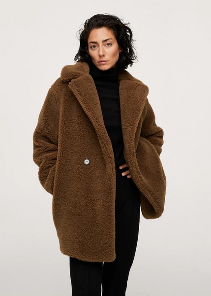 manteau faux mouton retourné femme