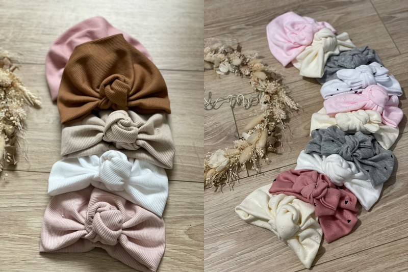 La tendance turban bonnet naissance pour bébé fille