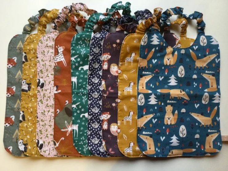 Serviette Table Enfant En Tissu Coton Et Eponge Avec Passe Tête